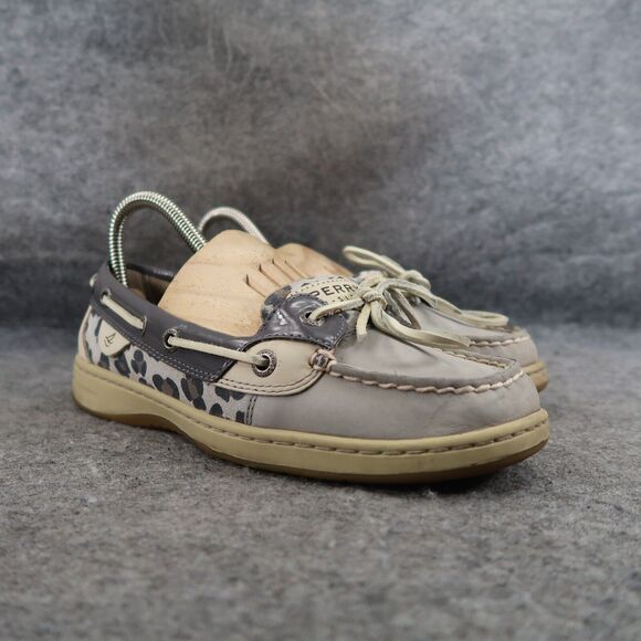 Sperry Shoes Womens 6.5 Moc Loafer Slip On Boat Top Sider Leather Leopard Casual - Picture 1 of 13